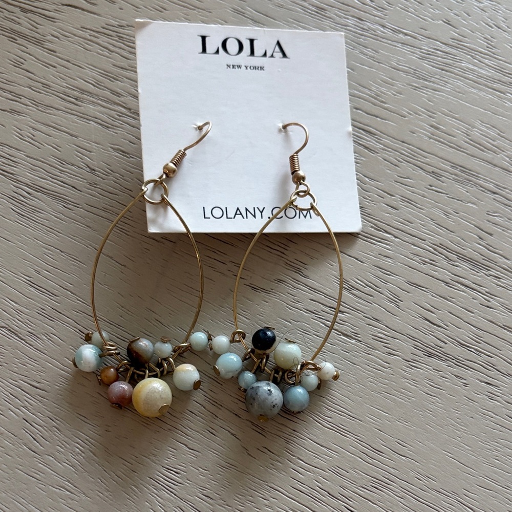 Lola Gold and Multicolor Beaded Earrings